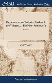 Tapa de The Adventures of Roderick Random. In two Volumes. ... The Ninth Edition. of 2; Volume 1