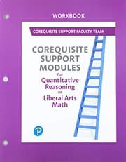 Tapa de Workbook to Accompany Corequisite Support Modules for Quantitative Reasoning or Liberal Arts Math