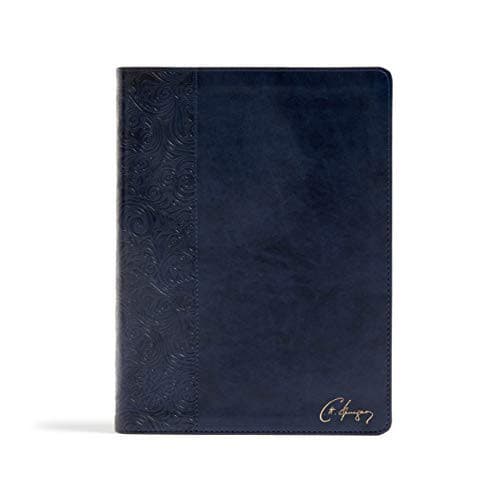 Tapa de CSB Spurgeon Study Bible, Navy LeatherTouch®, Black Letter, Study Notes, Quotes, Sermons Outlines, Ribbon Marker, Sewn Binding, Easy-to-Read Bible Serif Type