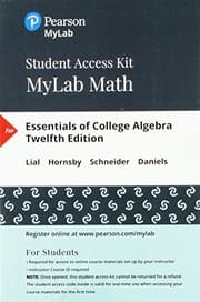 Tapa de MyLab Math with Pearson eText -- 24-Month Standalone Access Card -- for Essentials of College Algebra