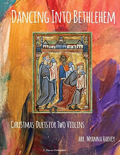 Tapa de Dancing Into Bethlehem, Christmas Duets for Two Violins
