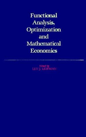 Tapa de Functional analysis, optimization, and mathematical economics