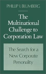 Tapa de The multinational challenge to corporation law