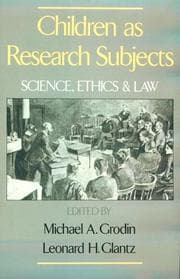Tapa de Children as research subjects