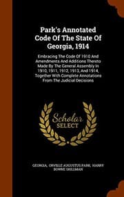Tapa de Park's Annotated Code Of The State Of Georgia, 1914