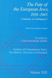 Tapa de Studies in Contemporary Jewry: Volume XIII: The Fate of the European Jews, 1939-1945