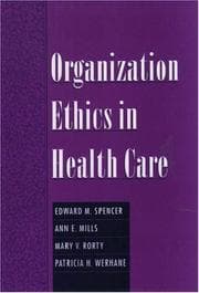 Tapa de Organization ethics in health care