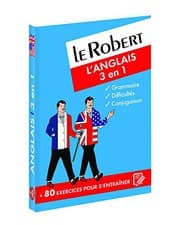 Tapa de Le Robert - L'anglais 3 en 1 - grammaire - difficultes - conjugaison - 80 exercices pour s'entrainer