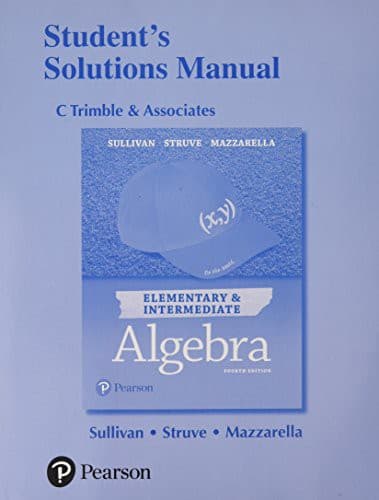 Tapa de Student Solutions Manual for Elementary and Intermediate Algebra