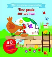 Tapa de Une poule sur un mur - Mes comptines en gommettes