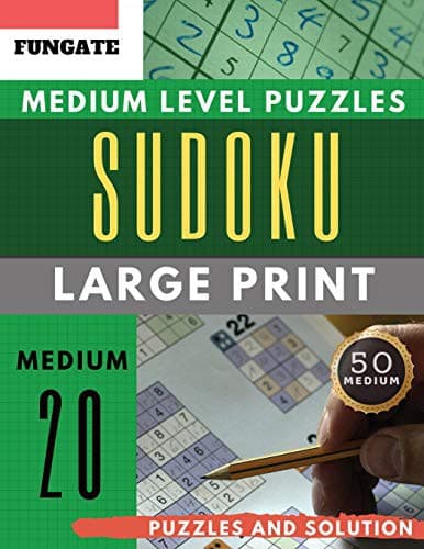 Tapa de Sudoku Medium Level Puzzles Large Print