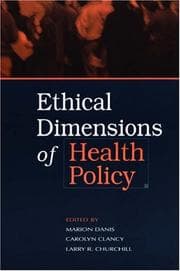 Tapa de Ethical dimensions of health policy