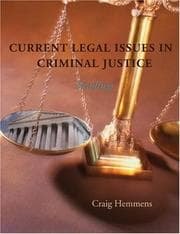 Tapa de Current Legal Issues in Criminal Justice