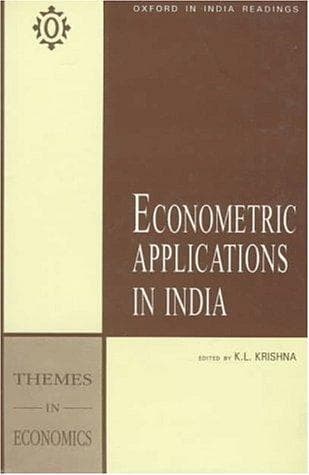 Tapa de Econometric applications in India