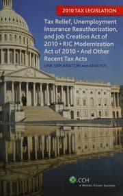 Tapa de Tax Relief, Unemployment Insurance Reauthorization, and Job Creation Act of 2010, RIC Modernization Act of 2010 and other recent tax acts