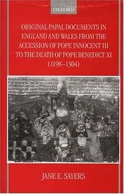 Tapa de Original Papal Documents in England and Wales from the Accession of Pope Innocent III to the Death of Pope Benedict XI (1198-1304)
