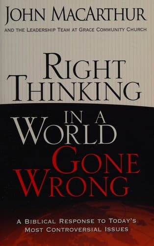 Tapa de Right thinking in a world gone wrong