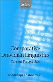 Tapa de Comparative Dravidian linguistics