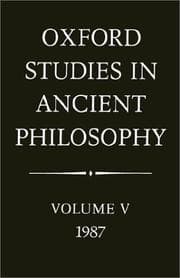 Tapa de Oxford Studies in Ancient Philosophy: Volume V