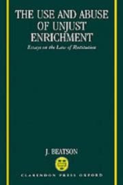 Tapa de The use and abuse of unjust enrichment