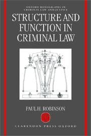 Tapa de Structure and function in criminal law