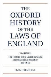 Tapa de The Oxford History of the Laws of England: Volume I