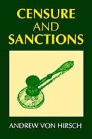 Tapa de Censure and Sanctions (Oxford Monographs on Criminal Law and Justice)
