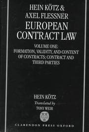 Tapa de European Contract Law: Volume 1