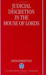 Tapa de Judicial discretion in the House of Lords