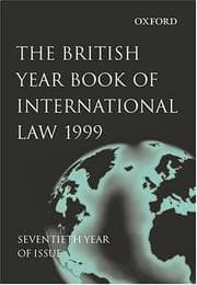 Tapa de British Year Book of International Law 1999 Vol. 70