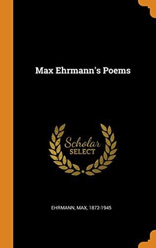 Tapa de Max Ehrmann's Poems