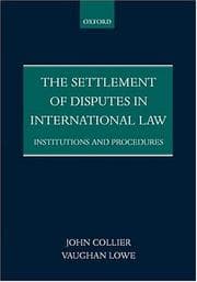 Tapa de Settlement of Disputes in International Law