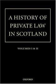 Tapa de A history of private law in Scotland
