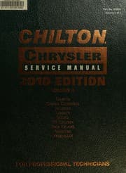 Tapa de Chilton Chrysler service manual 2010