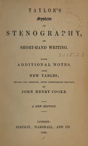 Tapa de Taylor's system of stenography, or short-hand writing