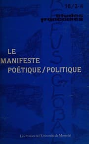 Tapa de Le Manifeste poétique/politique