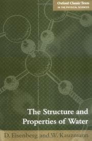 Tapa de The structure and properties of water