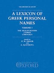 Tapa de A lexicon of Greek personal names
