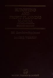 Tapa de Budgeting and profit planning manual