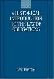 Tapa de A Historical Introduction to the Law of Obligations