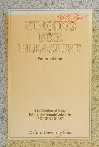 Tapa de Singing for pleasure