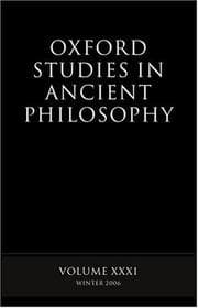 Tapa de Oxford Studies in Ancient Philosophy: Volume XXXI