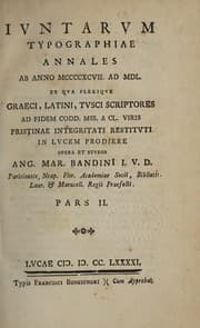 Tapa de De florentina Ivntarvm typographia eivsqve censoribvs