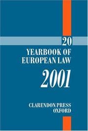 Tapa de Yearbook of European Law 2001
