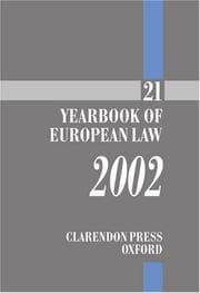 Tapa de Yearbook of European Law 2002