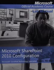 Tapa de 70-677 Microsoft Office SharePoint 2010 configuration lab manual
