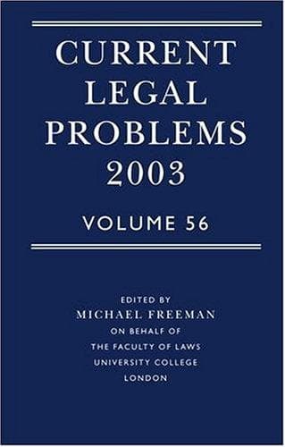 Tapa de Current Legal Problems 2003