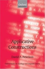 Tapa de Applicative Constructions (Oxford Studies in Typology and Linguistic Theory)