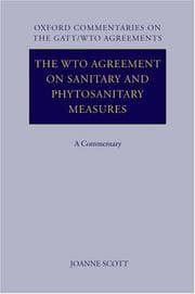 Tapa de The WTO Agreement on Sanitary and Phytosanitary Measures