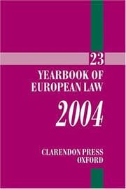 Tapa de Yearbook of European Law 2004